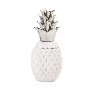 12 Silver-Topped Pineapple Jar