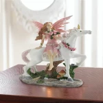 Pink Fairy with Unicorn Figurine