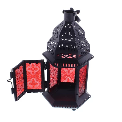 Red Glass Moroccan Lantern