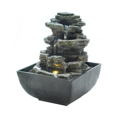 Tiered Rock Formation Tabletop Fountain (INCL. PUMP)